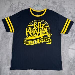 Wiz Khalifa Rolling Papers Graphic T Shirt Black Yellow XL
